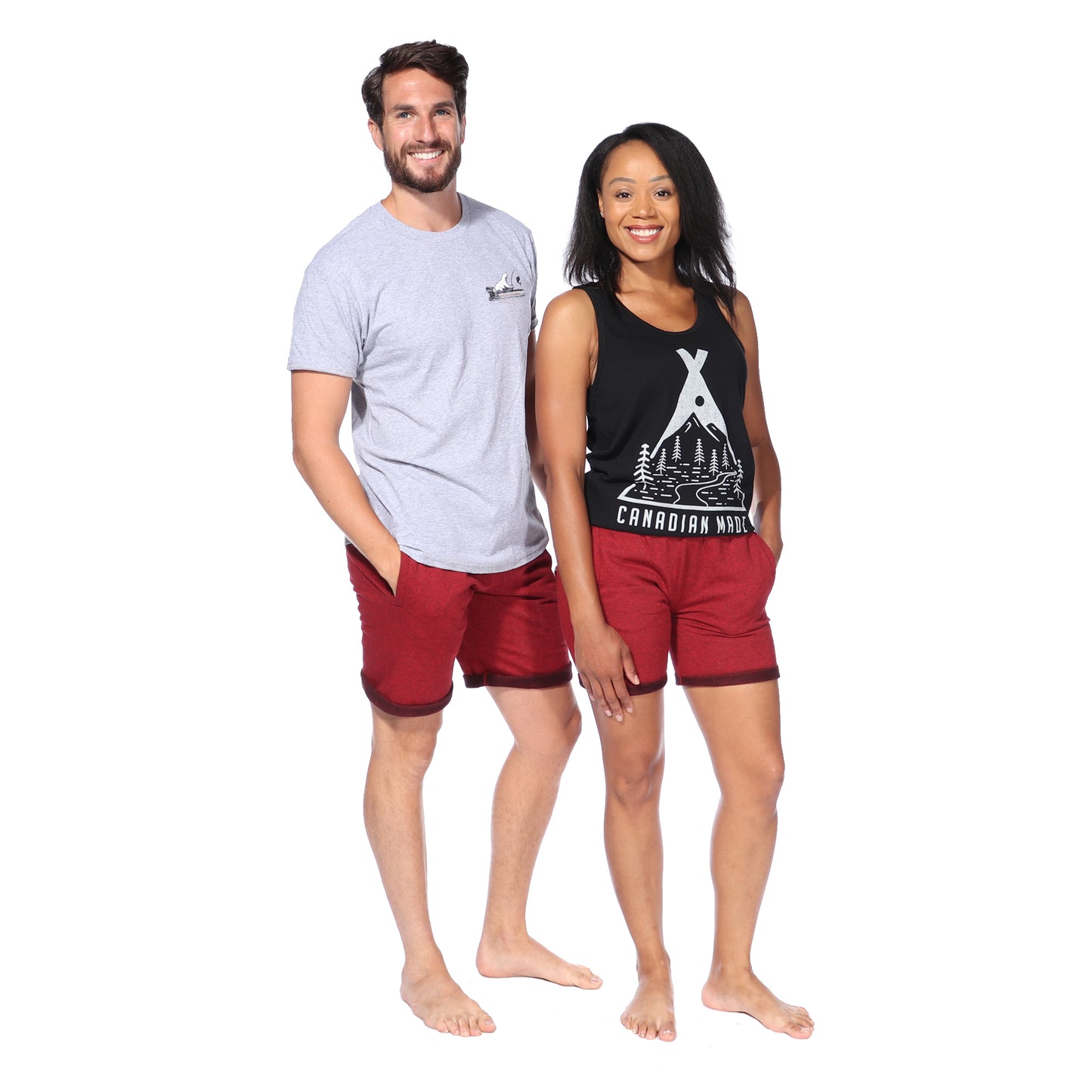 Polar Shorts (Cranberry Heather)