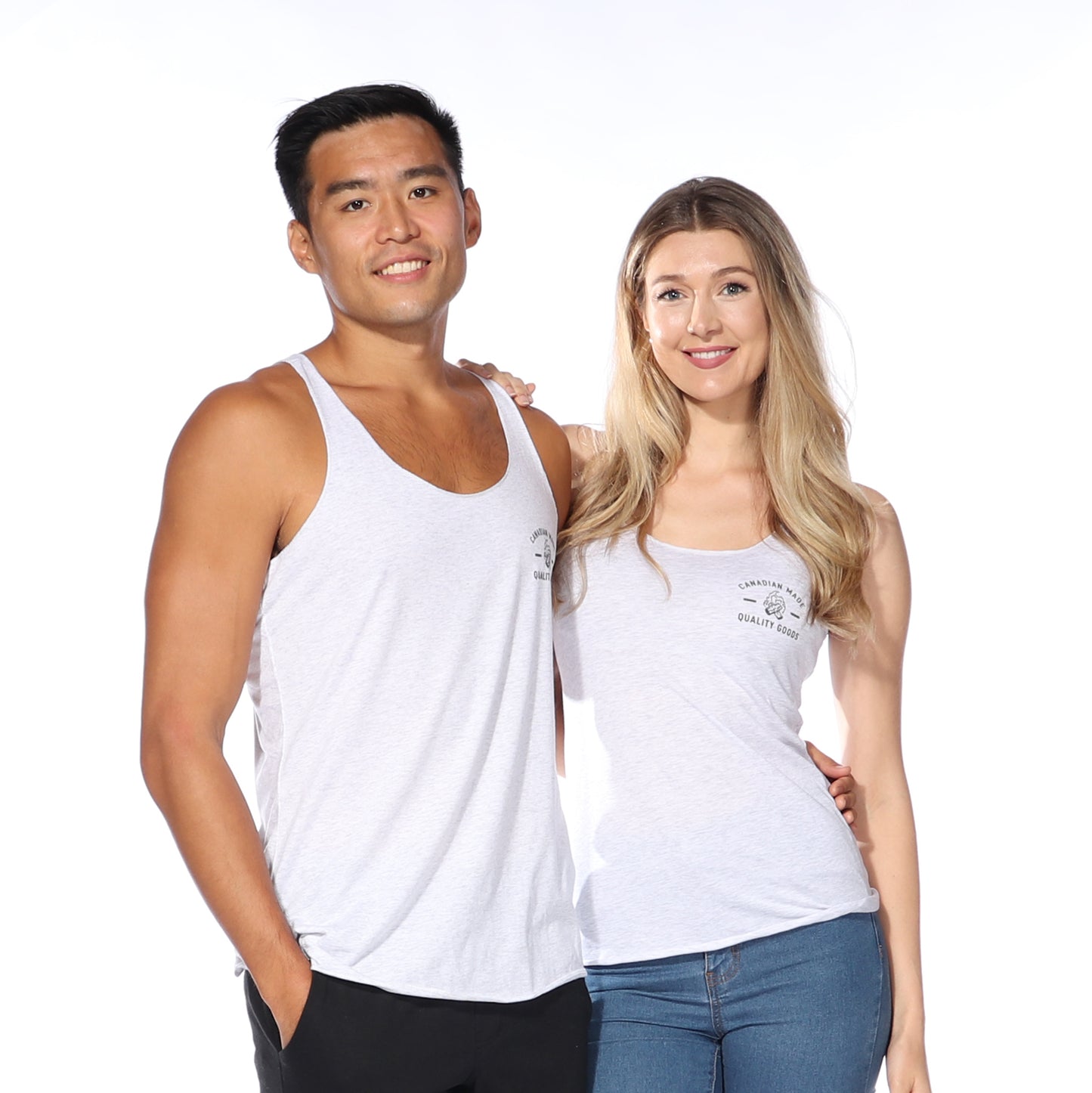 Heather White Racerback Tank