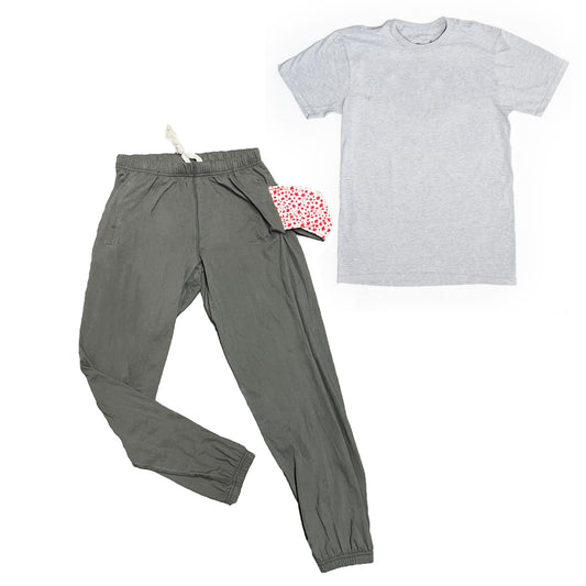Polar Piece Pajama Set (Grey Tee)