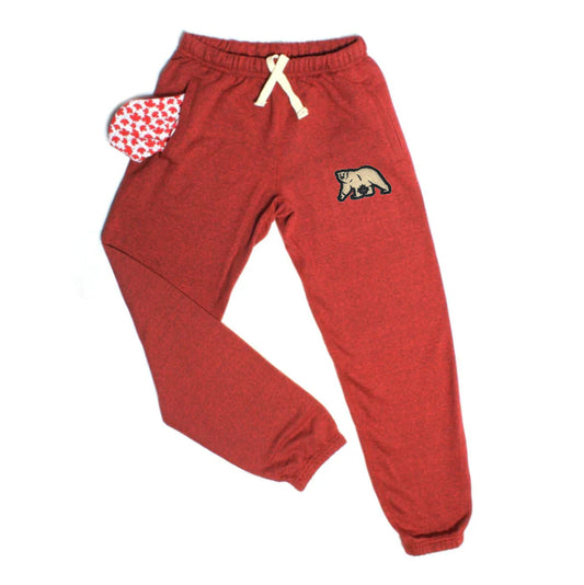 Fluffy Bear Sweatpants (Cranberry Heather)