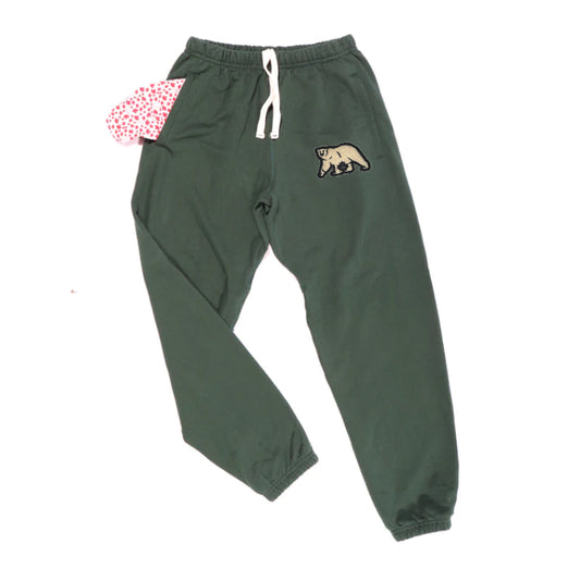 Fluffy Bear Sweatpants (Forest Green)