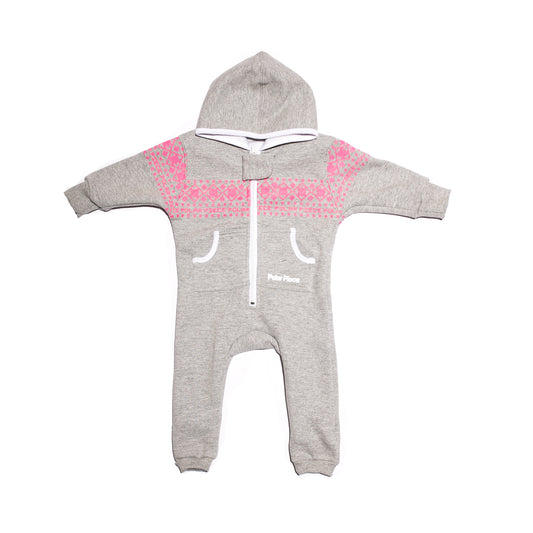 Light Grey with Pink Arctic Print PolarCub - PolarPiece | Simply Canadian