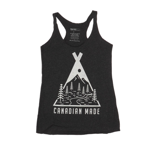 Ladies Heather Black RACERBACK - PolarPiece | Simply Canadian