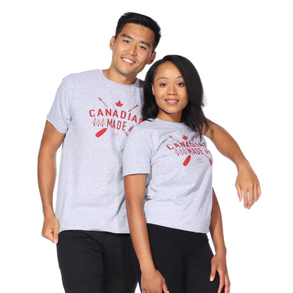 Canadian Made Tee (Heather Grey with Red)
